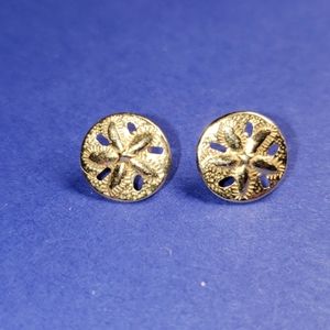 14K Gold Delicate and detailed Sand Dollar Studs